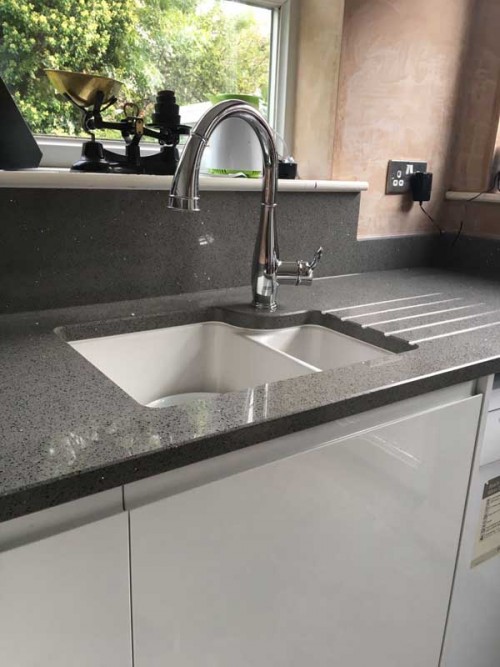 Sparkle Grey (YMS033) quartz countertops Yomi Stone